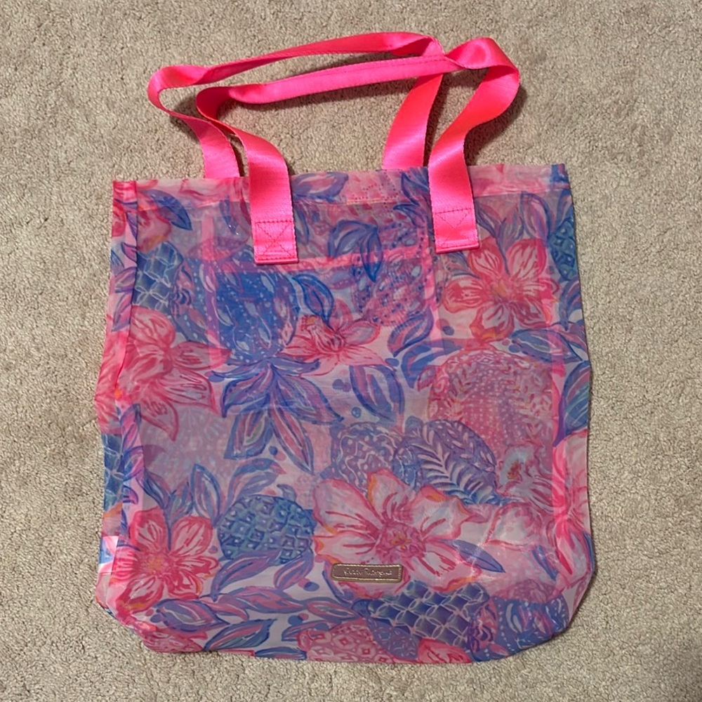 ✨FINAL HR TO BUY✨ NWOT Lilly Pulitzer Tote Lilly Pulitzer Bag Mesh Turtle GWP - Picture 2 of 8